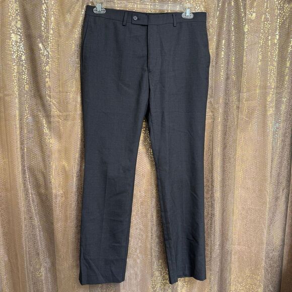 Calvin Klein Men's Jerome Charcoal Gray X Slim Fit Dress Suit Pants Flat Front 3 - Picture 1 of 9